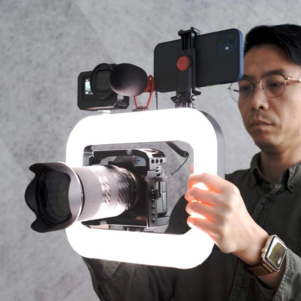 New Handheld Ring LED Rechargeable Fill light Portable Mobile Phone Live Broadcast Photography Desktop Rabbit Cage Selfie Light