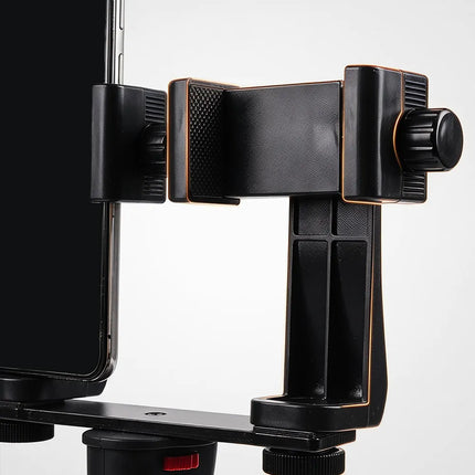 Dual Phone Holder Mount Stand for Live Streaming Video Recording Adjustable Handheld Gimbal Stabilizer with Tripod for TikTok Vl