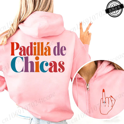 New Fashion Zipper Hoodies Women Future Bride & Tribu De La Novia Fashion Sweatshirt Spanish Girl Bachelorette Party Sportwear