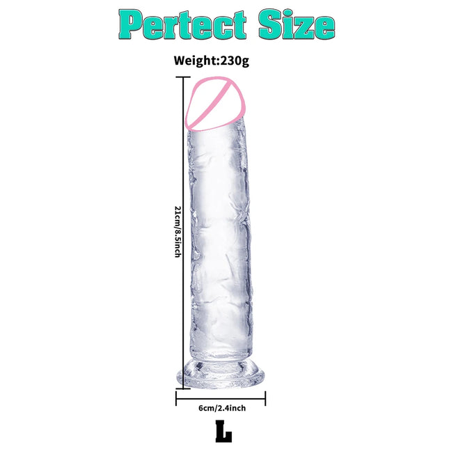 Realistic Dildo Adult Toys Transparent Dildo Suction Cup Jelly Women Erotic Sex Toys Soft Clitori Vaginal Masturbators Penis