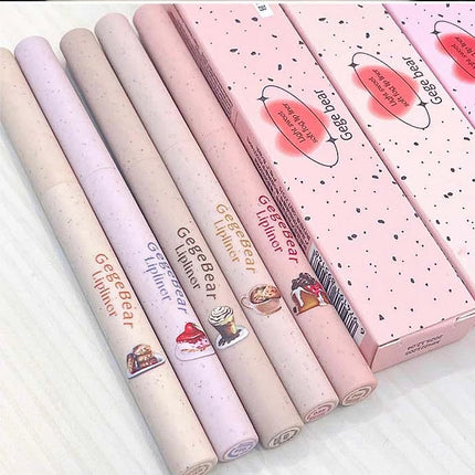 Light sweet and soft fog lipliner outlines the lip shape, lasting, not easy to fade, not take off makeup, nude pink lip liner