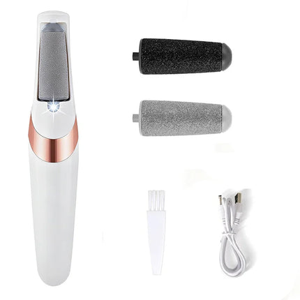 USB Rechargeable Electric Foot Callus Remover, Portable Pedicure and Foot Grinding Tool, Creates Smooth Feet, 2 Adjustable Settings, 2 Replaceable Grinding Heads, Suitable for Feet and Toenails, Perfect for Home Pedicure Expe