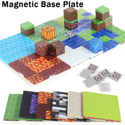 New Magnetic Tiles Building Blocks Set with Base Plates, Educational Puzzle Toys for Kids, Variety Shapes STEM Toys for children