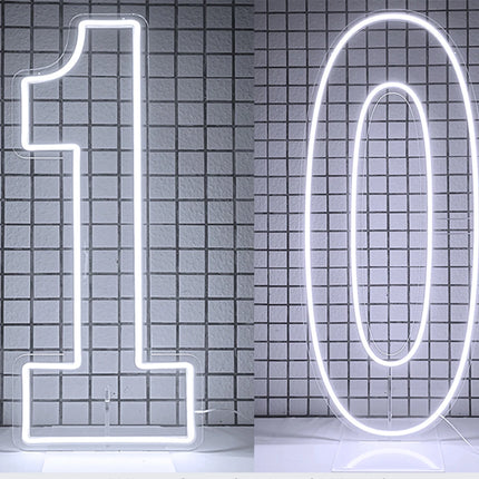 Extra-Large LED Neon Numbers Sign 76cm/100cm Stand up & Wall Mounted for Birthday Wedding Celebration Party Decor