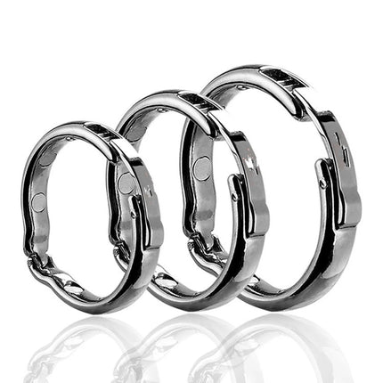 Magnetic Metal Cock Ring Adult Sex Toys Delayed Foreskin Rings Erection Semen Lock Ring Erotic Products Adjustable Penis Circle