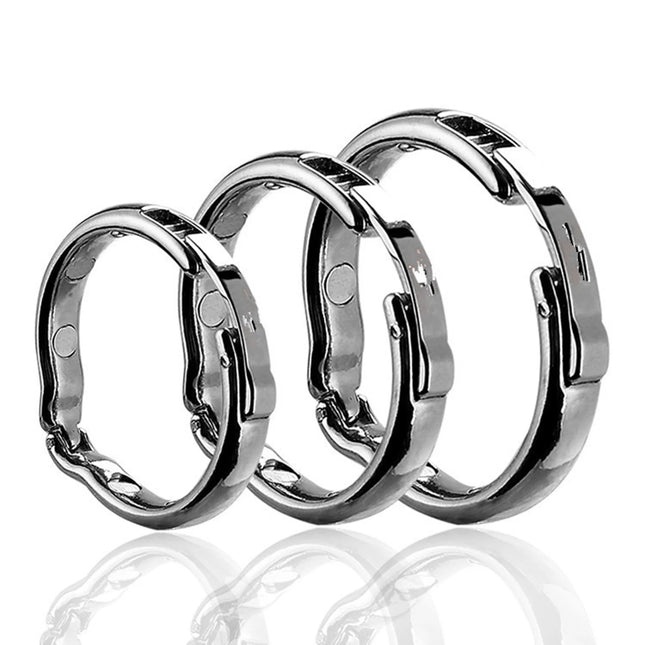 Magnetic Metal Cock Ring Adult Sex Toys Delayed Foreskin Rings Erection Semen Lock Ring Erotic Products Adjustable Penis Circle