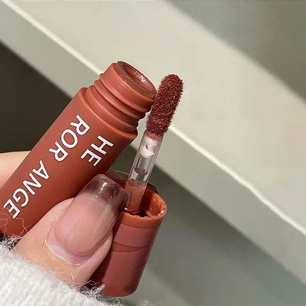 Matte Nude Velvet Liquid Lipstick 5 Color Sexy Red Coffee Lip Gloss Matte Lipstick Waterproof Non Stick Cup Lip Tint Mud Makeup