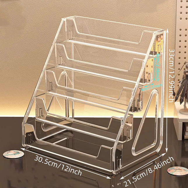 Card and greeting card transparent desktop storage rack assembly, star card flower shop gift shop storage display rack