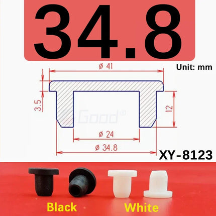 Black Silicone Rubber Hollow Stopper Plug Sealing Hole Caps Dust Plugs Pipe Tube Inserts Bungs Blanking End Cap