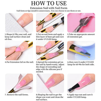 MTSSII 8ml Clear Non Stick Hand Solid Extension Nail Gel Polish Semi Permanent Soak Off UV Nail Art Varnish Manicure Design DIY