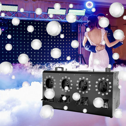From EU 3000W 1500W LED Smoke Bubble Machine Four Holes Double Holes Wedding Bubble Spray Machine DMX for Stage Special Effect