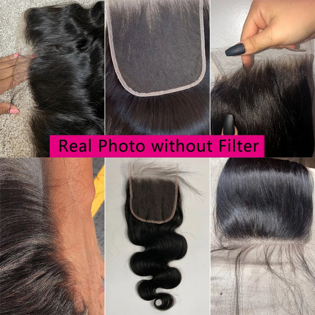 24 Inch Body Wave Closure 4x4 5x5 Transparent Lace Closure Human Hair Pre-Plucked Baby Hair 2x6 HD Lace Closure 3-5 Days Delivery