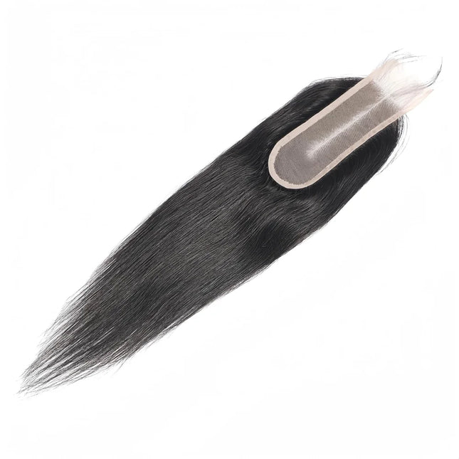 Brazilian 2x6 Lace Closure Kim K Transparent Lace Remy Human Hair Straight Black Woman Pre-Plucked Natural Black Color