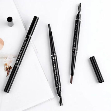 Rotatable Triangle Eye Brow Pen With Brush Eye Brow Pen Eyebrow Pencil Double Head Waterproof Long Lasting Eye Makeup Tool
