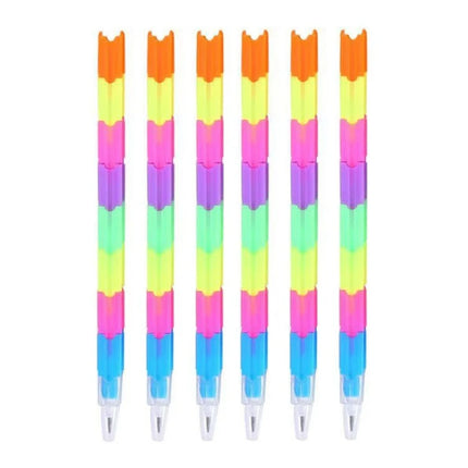 Gift Creative Rainbow Multifunctional Building Block Changing and Deformable 8 Section Pencil Student Prize Stationery Wholesale