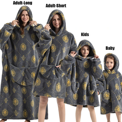 Plush Fleece Family Matching Hoodie Girl Sweatshirt Homewear Men Women Children Thick Pullover Oversize Winter Sherpa Blanket