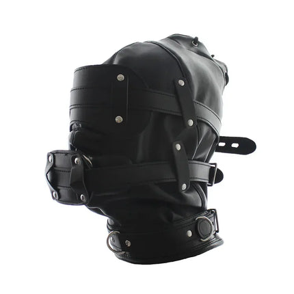 Leather Sexy Mask BDSM Adjustable Strap Character Party with Fake Penile Full Package Binding Couple Game Mask Flirting Hat 18+