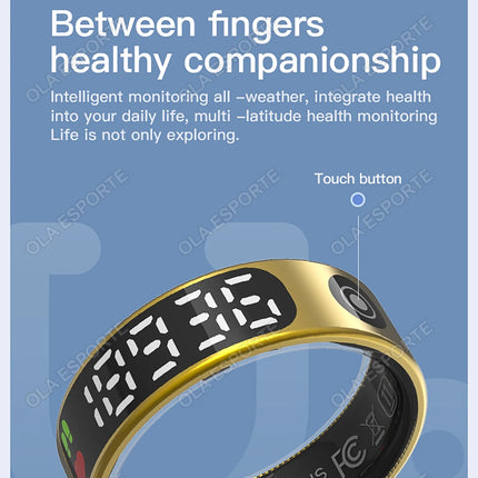 2026 New Sr08 Smart Ring LED Display Screen and Touch, Men Women, Heart Rate Health Monitoring, 5ATM Waterproof Sports Smartring