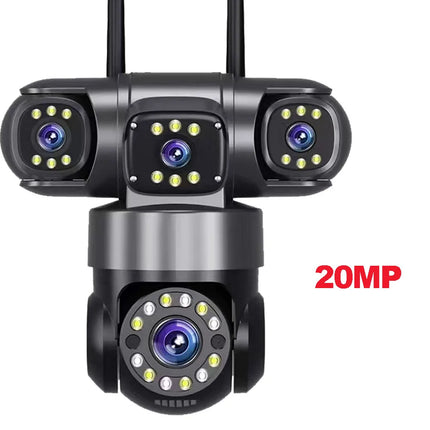 16X ZOOM WiFi Camera 20MP Four Lens Outdoor 6K 12MP IP66 Waterproof Night Vision Two-Way Intercom CCTV Video Surveillance