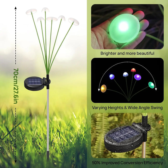 1pc Solar Mushroom Lights Dual Mode LED Waterproof Outdoor Garden Decor for Yard Patio Pathway Ambiance, Solar Garden Light