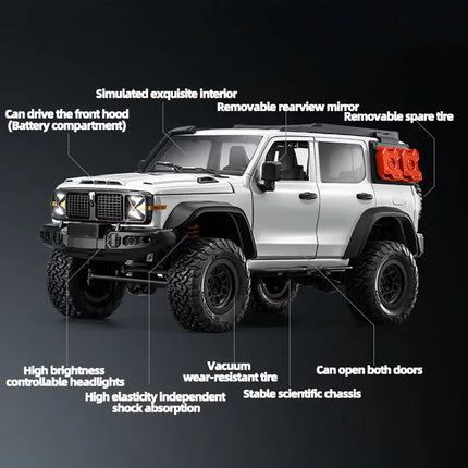 MN300 1:12 4WD RC Rock Crawler Off-Road Truck With 280 Motor Metal Chassis 2.4G Remote Control Climbing Vehicle Adults Car Gifts