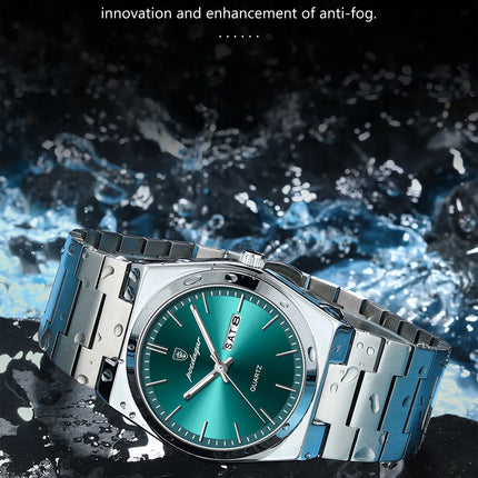 POEDAGAR Luxury Men's Watches Waterproof Luminous Date Week Men Watch Stainless Steel Casual Fashion Quartz Man Wristwatch Reloj