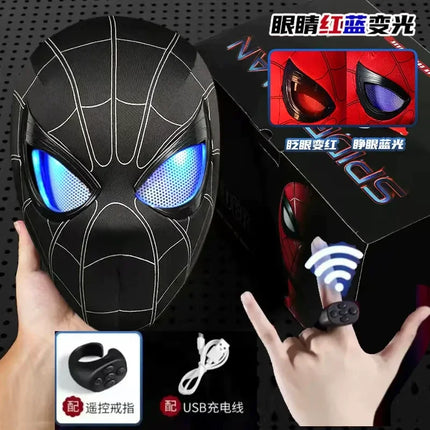 Hot In Stock 1:1 Scale Miles Spider-Man Electronic Mask With Moving Glowing Eyes Ring Control Cosplay Toy Gift For Boys Gift