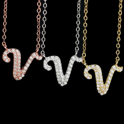 Iced Out Pendant Necklace  925 Silver Initial VVS Moissanite Letter Pendant Link Chain Necklace A-Z  for Men Women