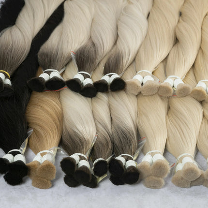 100% Real Human Vietnamese Hair Extensions no Weft Honey Blond Hair Bulks Virgin Hair Straight Weaving Hair for Braiding