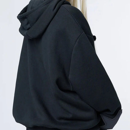 Y2K Vintage Star Print Hooded Hoodie for Women Casual Loose Long Sleeve Zip Up Drawstring Sweatshirts Autumn Spring Coat Street