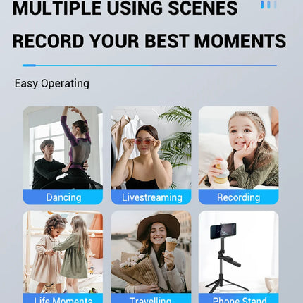 FGCLSY New Tripod for Smartphone Camera,Stand with Bluetooth shutter and light,Wireless Selfie Stick brackets with Phone Holder