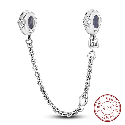 Original 925 Sterling Silver Charm Beads Love Heart Family Charms Pendant Fit Bracelet Charm Women DIY Jewelry Gift