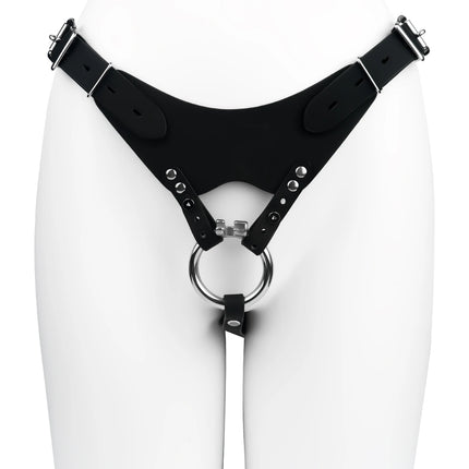 LEZEE Sissy Chastity Belt Harness For Male Chastity Cage Auxiliary Lock Belts Penis Bondage Band Underwear BDSM Sex Toys For Men