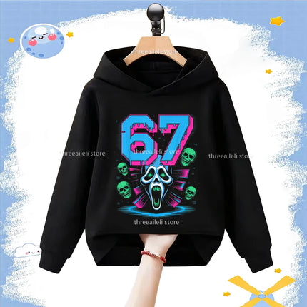 Autumn 67 Italian Brainrot Six Seven Digit Print Kid Fleece Sweatshirt Children's Hoodies Boys Girls Casual Fashion Sport Hooded