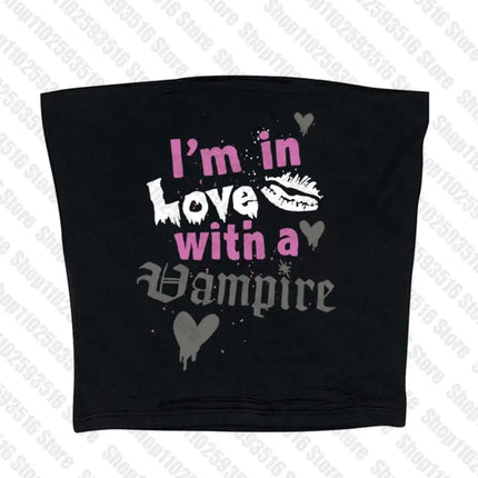 Gothic Clothes for Women Crop Top Woman Female Clothing Trashy Y2k 2000s Tops Harajuku Tanks & Camis Women's Corset Emo Cropped
