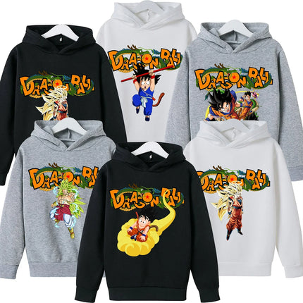 New Dragon Ball Z Hoodies Children's Goku Fleece Sweatshirt Y2k Trendy Plush Hoodie Anime Pattern Clothes Clothing for Boys Gift