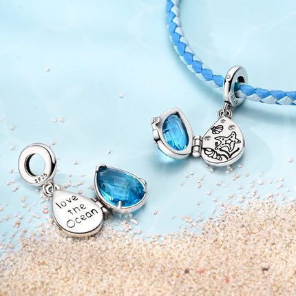 Blue Series 925 Sterling Silver Owl Butterfly Pirate Ship Car Beetle Clogs Charm Fit DIY Bracelet Necklace Fun Matching Gifts