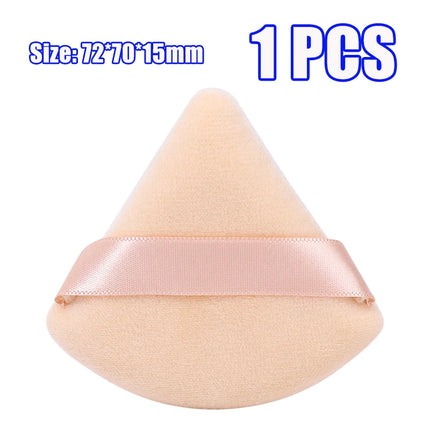1-60pcs Triangle Velvet Powder Puff Soft Washable Sponge Black Pink Cosmetic Puffs Loose Powder Facial Beauty Makeup Accessories
