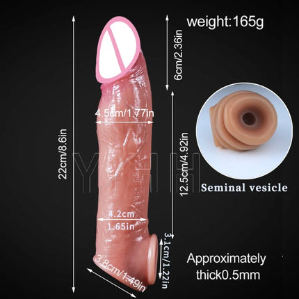 Soft  Penis Sleeve Penis Enlarger Large Silicone Condom Real Silicone Cock Enlargers For Man Delay Ejection Extend Dick Sex Toys