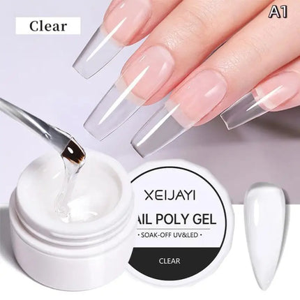 Jelly Extension Nail Gel Polish Soak Off UV LED Gel Modeling Carving Glue Milky White Clear Pink Color Multicolour Nail Salon