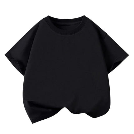 1pcs Summer Pure Cotton Boys Girl Solid Color Tees Fashion Top Childrens Short Sleeve Clothes T-shirts Child Loose Casual Tshirt