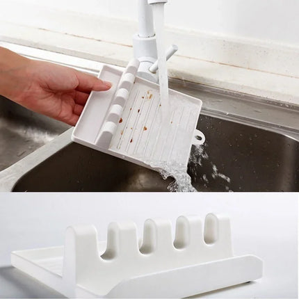 Pan Lid Holder Supports Spoons Pot Cover Rests Spatula Stand For Kitchen Convenience Utensils Tools Accessories Cooker Organizer