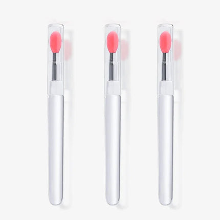 1/3/10pcs Portable Silicone Lip Brush with Cover Soft Multifunction Lip Balm Applicator Lipstick Lipgloss Makeup Brush Reusable