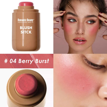2-in-1 Cream Blush Stick - Waterproof Matte & Skin-Fusing, Long-Lasting Natural Red, Highly Pigmented & Easy Blend