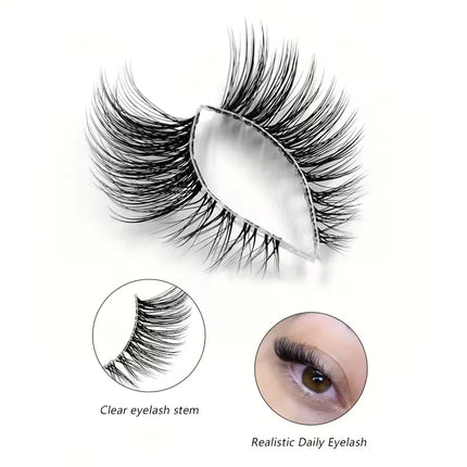 5 pairs Natural Look Curly Half Lashes-Add Volume and Definition to Your Eyes for Dating, Parties, and Stage Makeup-Half Lashes