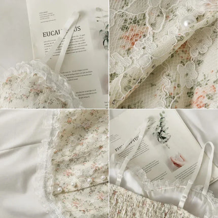 Sexy Tank Top Floral Lace Camisole Sweet Sleeveless Camis France Lace Tops Pearl Button Decorations Fashion Women Camis