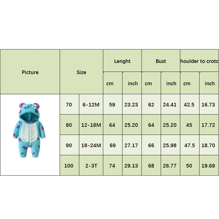 Infant Baby Horn Hooded Jumpsuit Cartoon Animal Warm Thicken Fleece Rompers Toddler Winter Outerwear Children Playsuits Clothes