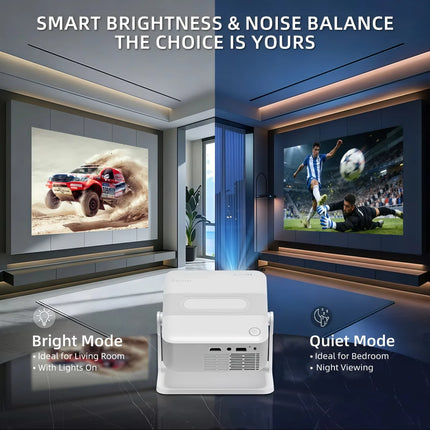 XNANO HA109 Portable LED Projector with Android 11 720P 4K Video Support WiFi 6 BT5.0 Gimbal Mount 200 ANSI for Home Cinema