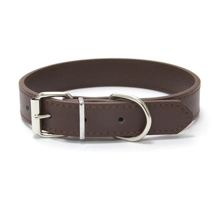 Solid Color Leather Dog Collar Adjustable Cat Necklace Puppy Neck Strap Suitable For Medium And Small Dogs Pet Supplies XS-XL