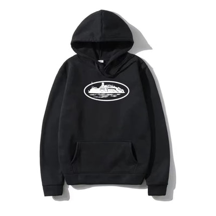 Yacht Graphic Black Hoodie Men Women Nautical Style Casual Hooded Sweatshirt Sailing Enthusiast Fashion Streetwear Top